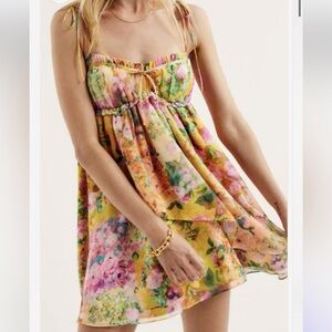 For love and lemons floral mini dress. Worn once. Size medium.